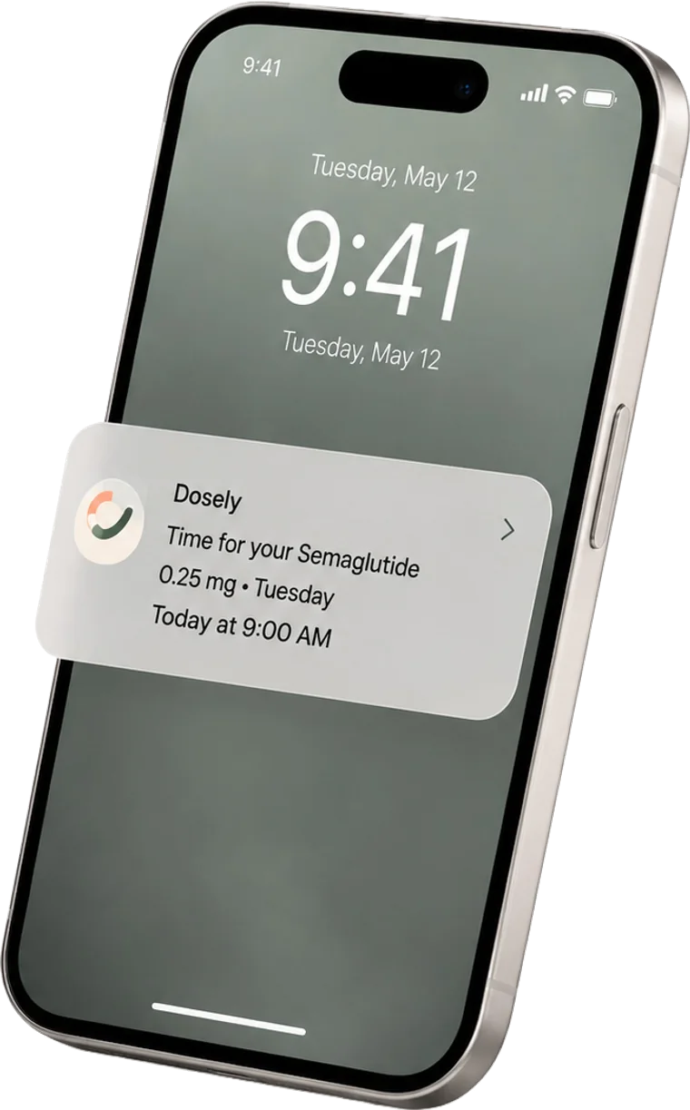 Dosely reminder on an iPhone lock screen